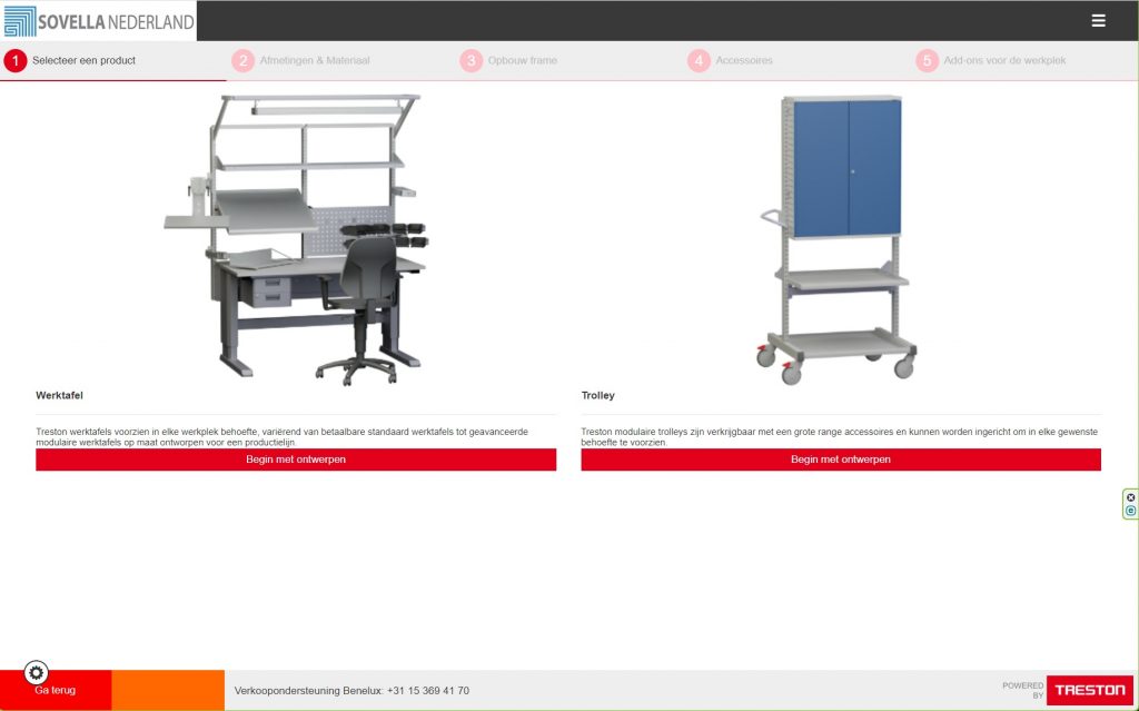Sovella Nederland werktafel configurator 3D
